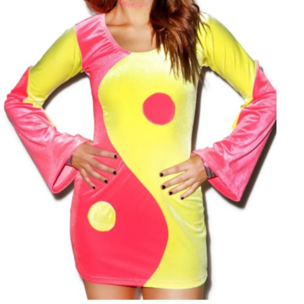 DollsKill J Valentine Fit n' Flare Groovy Yin & Yang Costume Dress Size Large